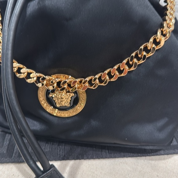 NWT Versace Black Bucket Bag with Gold Accents - Picture 3 of 13